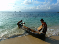 Panama, súostrovie San Blas, indiánska osada Kunov