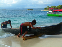 Panama, súostrovie San Blas, indiánska osada Kunov