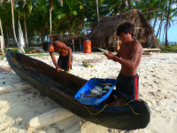Panama, súostrovie San Blas, indiánska osada Kunov
