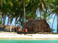 Panama, súostrovie San Blas, indiánska osada Kunov